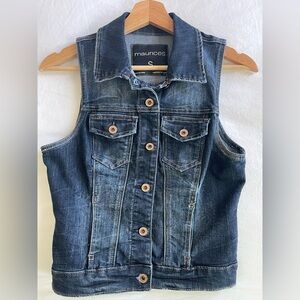 Maurices Blue Denim Vest Small